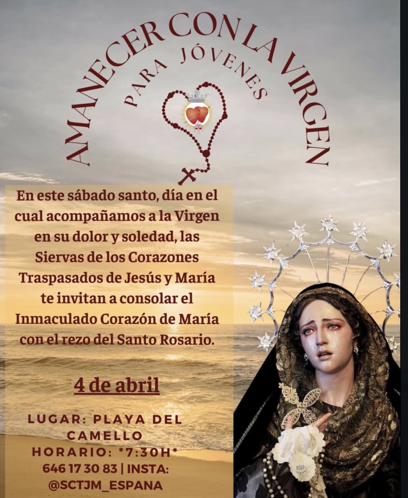 Amanecer con la Virgen abril