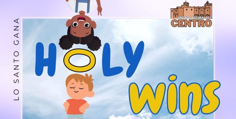 Detalle del cartel de Holywin en Unidad Pastoral Centro