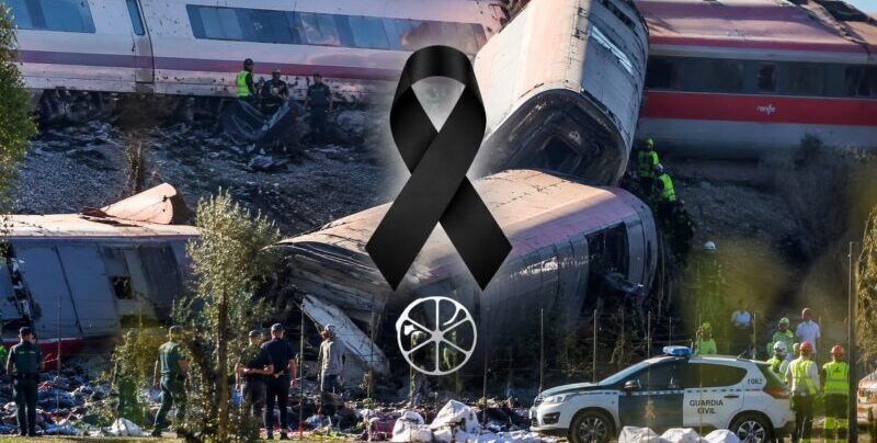 Detalle foto accidente tren con lazo negro