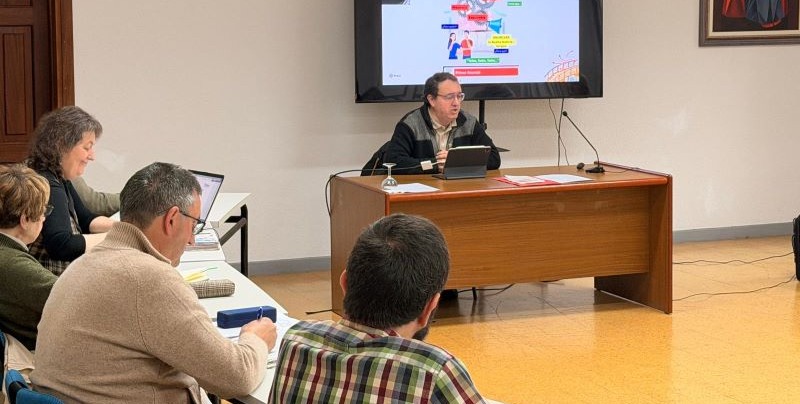 Jesús Jimeno en la reunión de la Vicaría de Evangelización