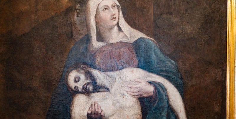 Detalle cuadro Virgen de los Desamparados de Laredo